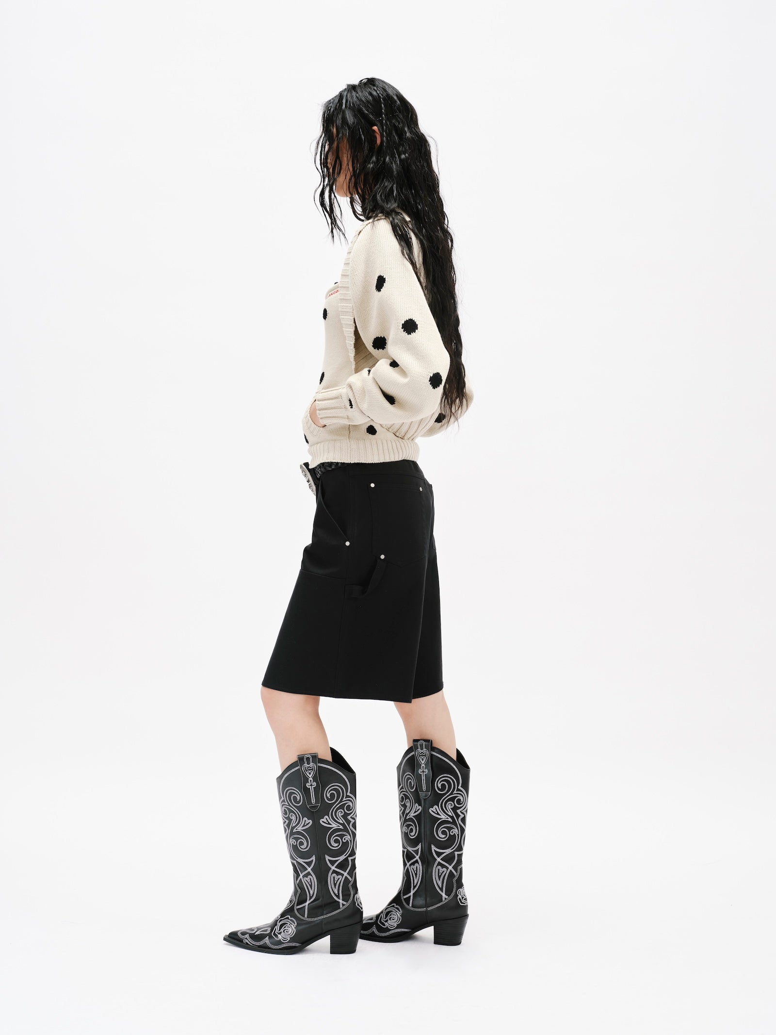 POLKA DOT KNIT BOLERO