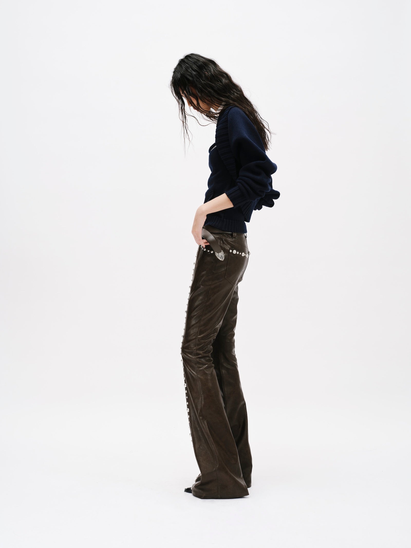 NAVY BLUE KNIT BOLERO