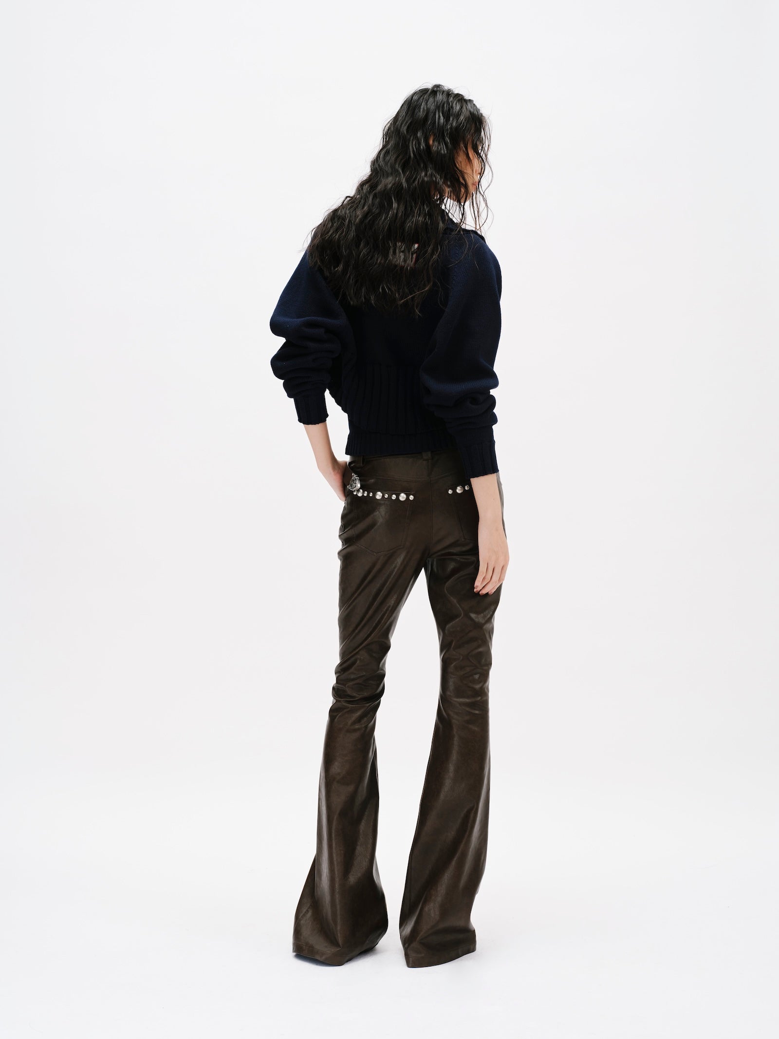 NAVY BLUE KNIT BOLERO