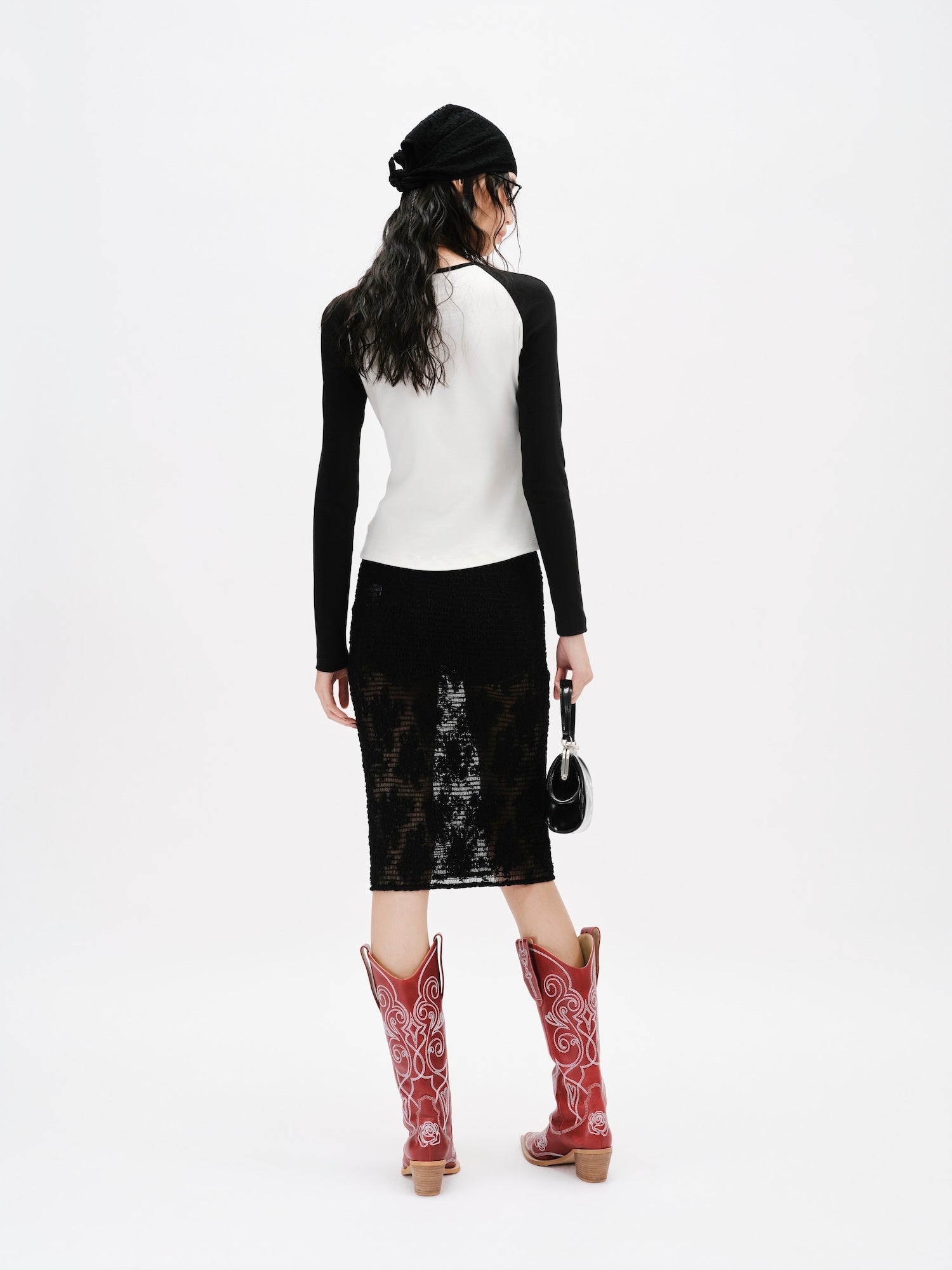 RETRO PRINT RAGLAN LONG SLEEVE TOP