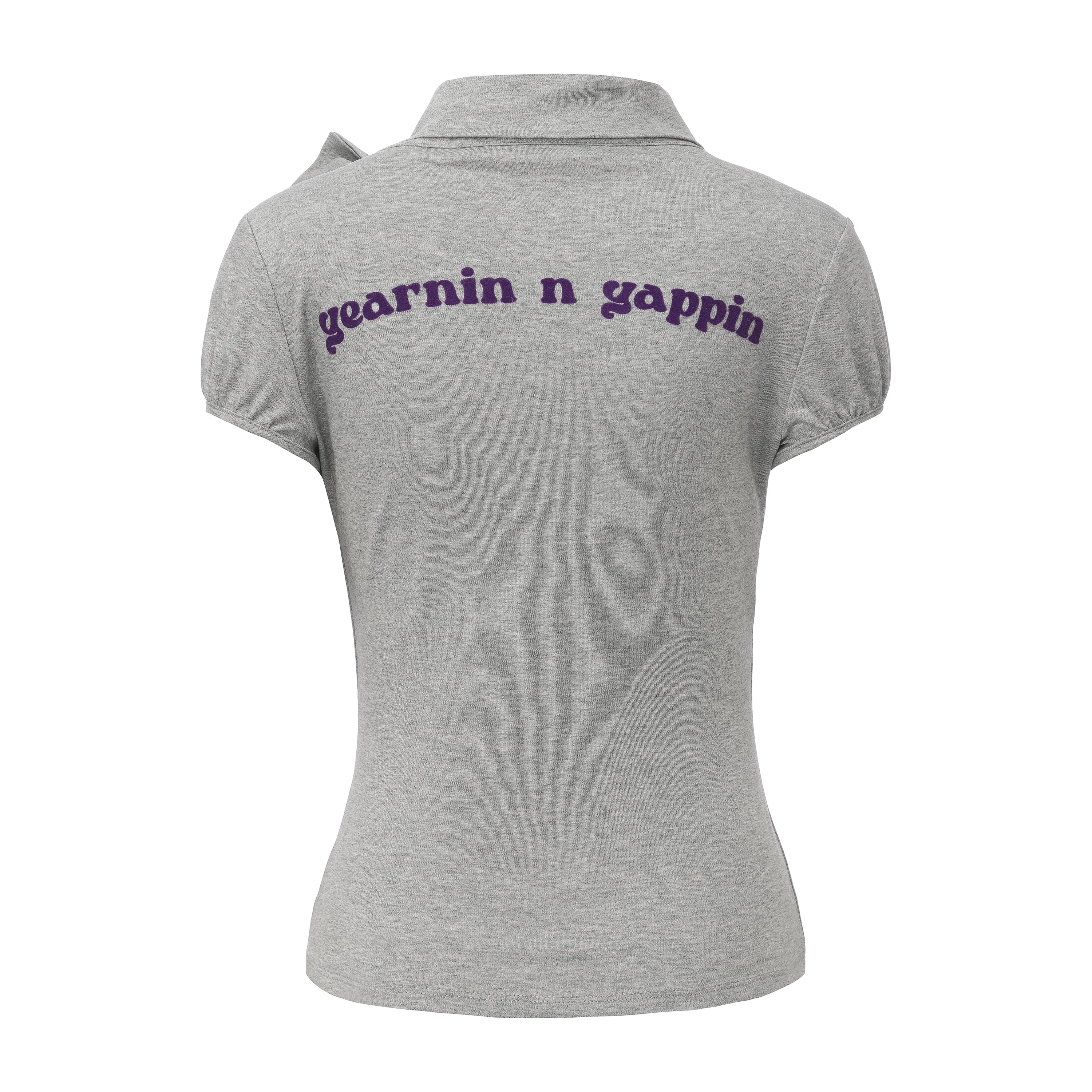 Grey Pigeon Print Tie-Front Short Sleeve T-Shirt