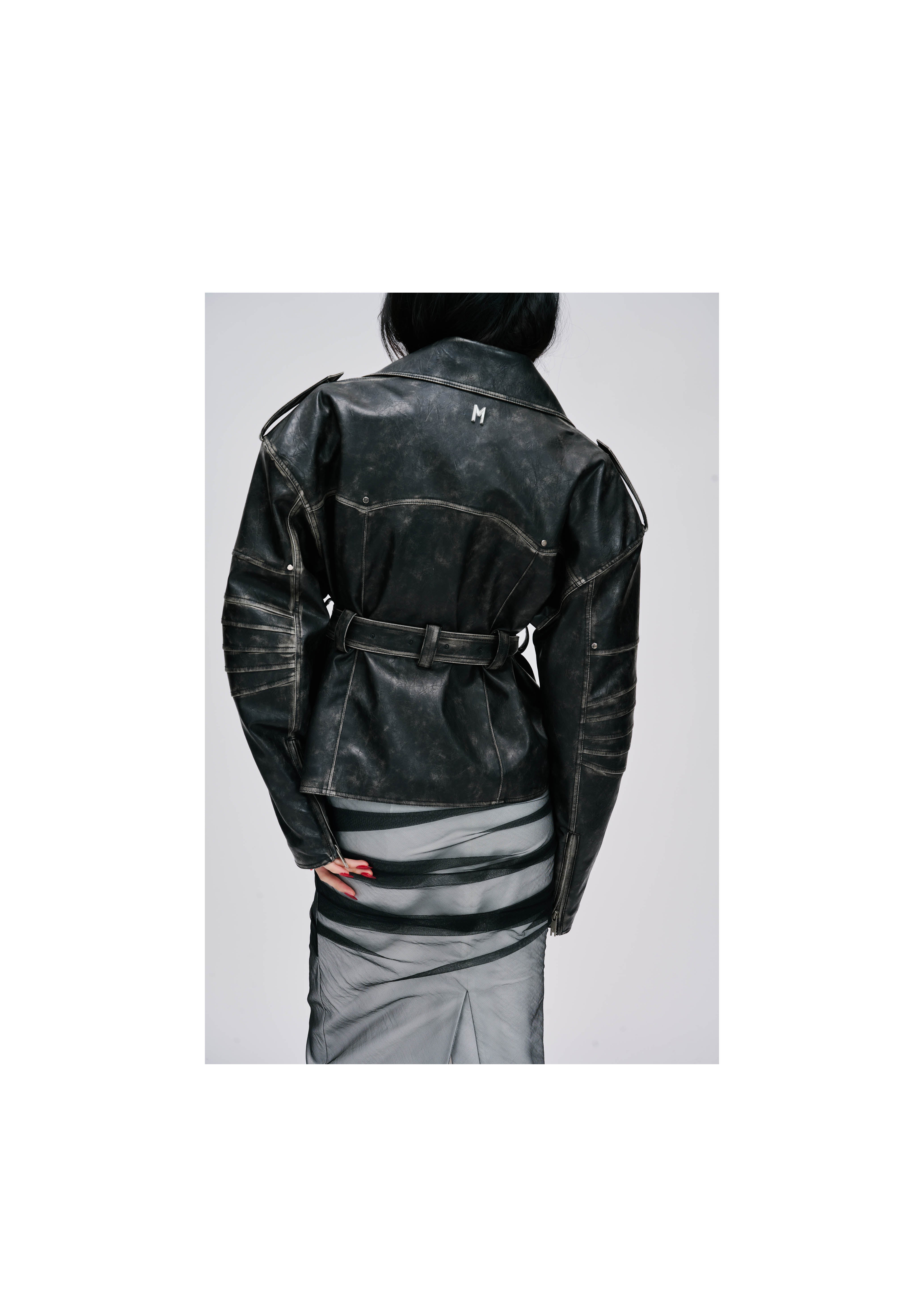 RETRO LEATHER MULTI-PANEL JACKET