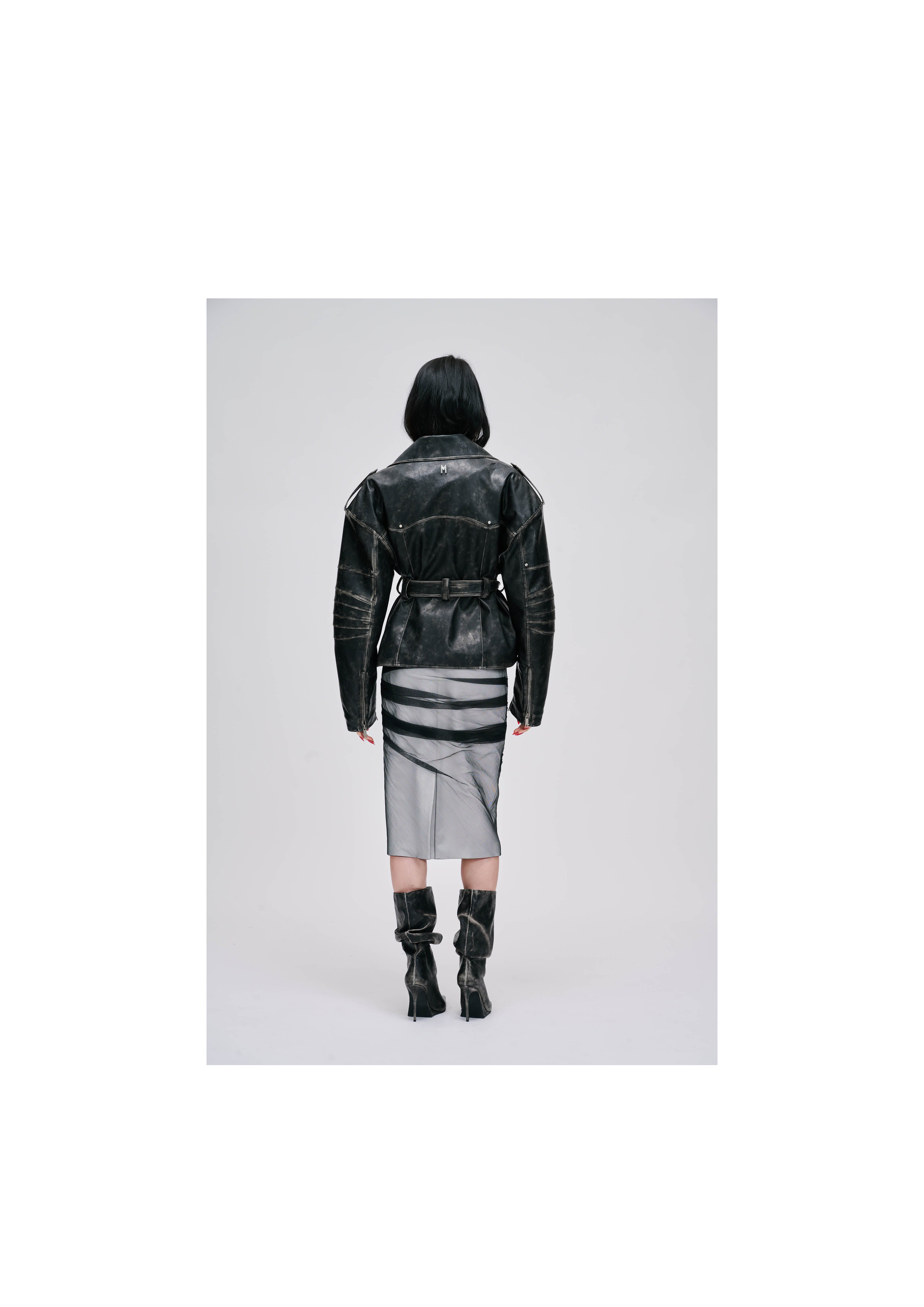 RETRO LEATHER MULTI-PANEL JACKET