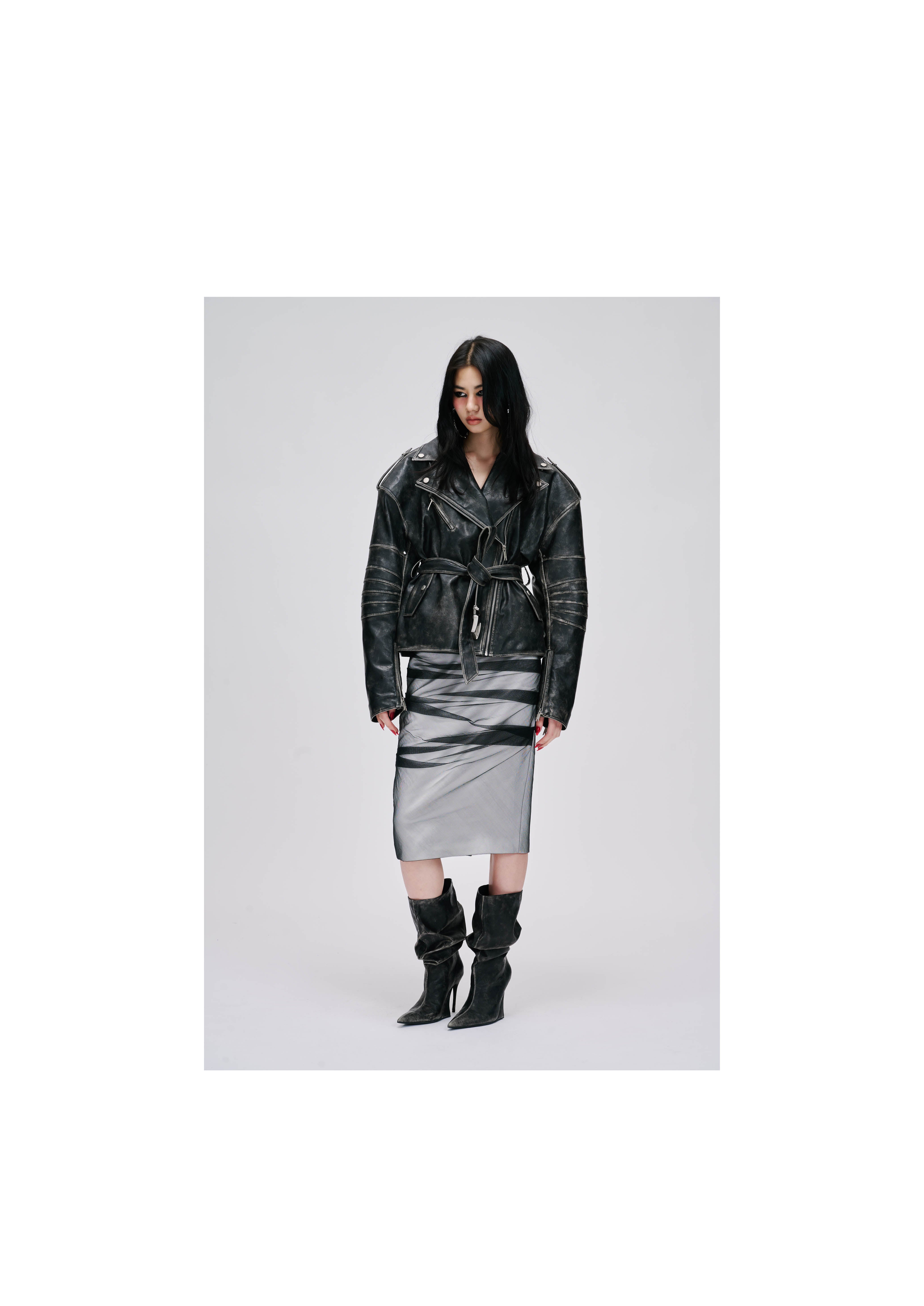 RETRO LEATHER MULTI-PANEL JACKET