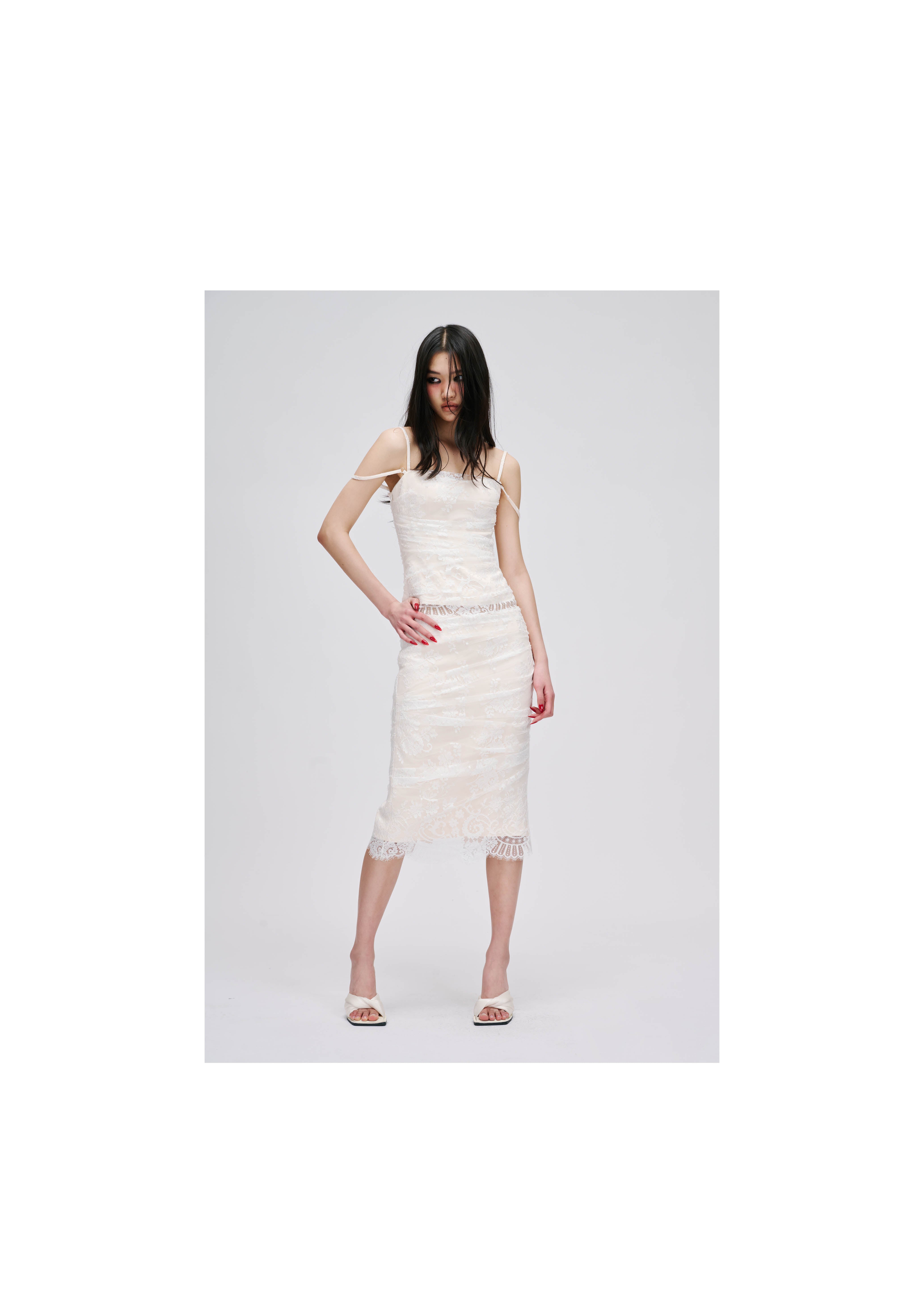 Pleated Maxi Knit Skirt - offwhite | SASSYCLASSY