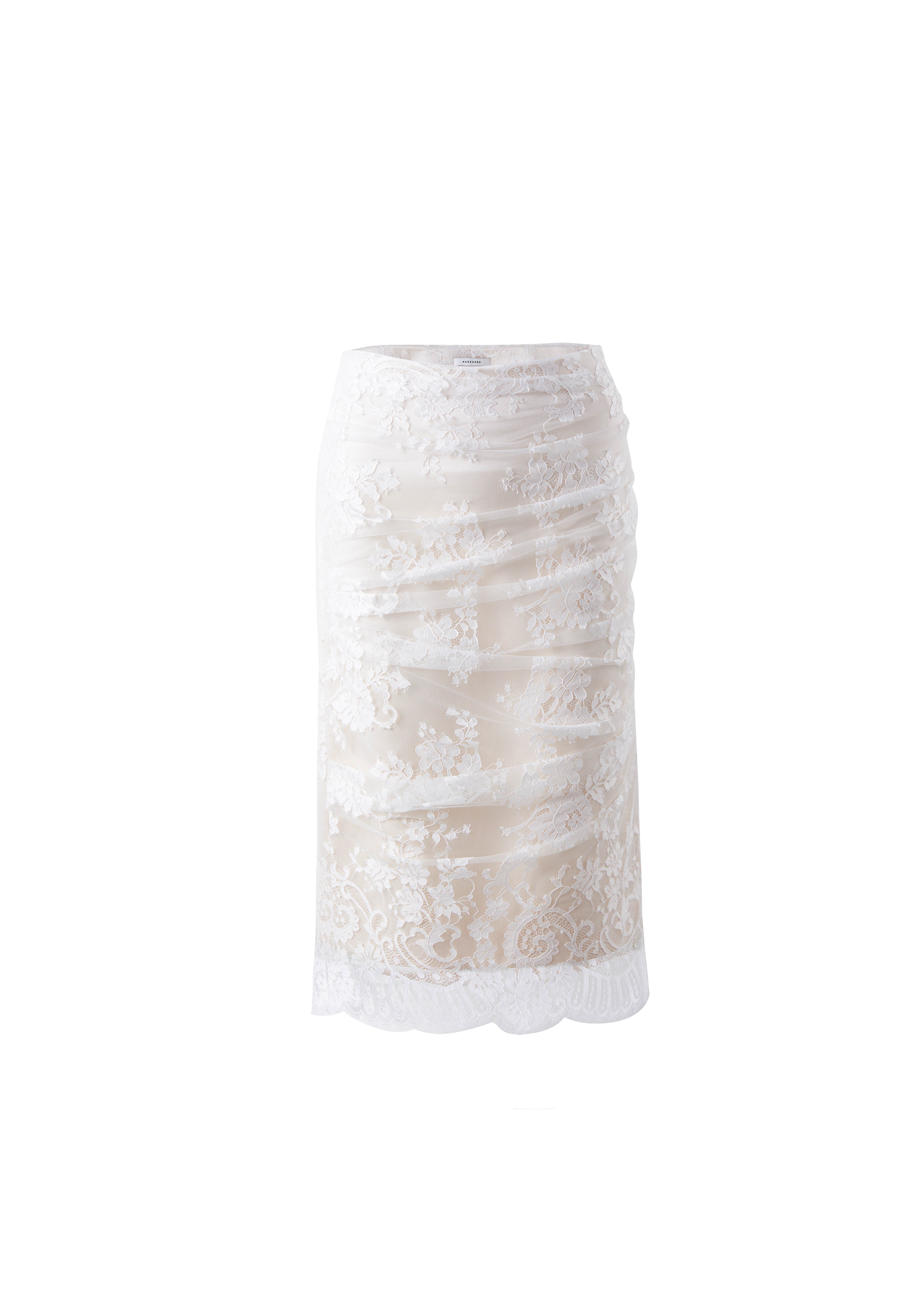 DOUBLE LAYERED WHITE LACE SKIRT