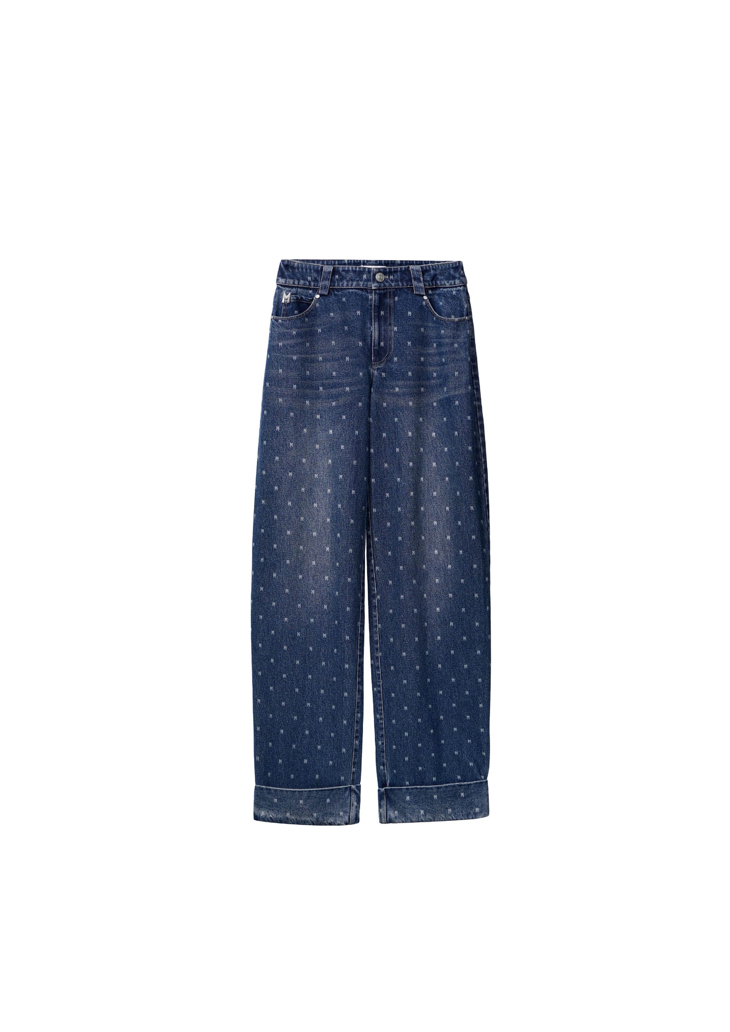 GG Blue Monogram Crystal Embellished Jean