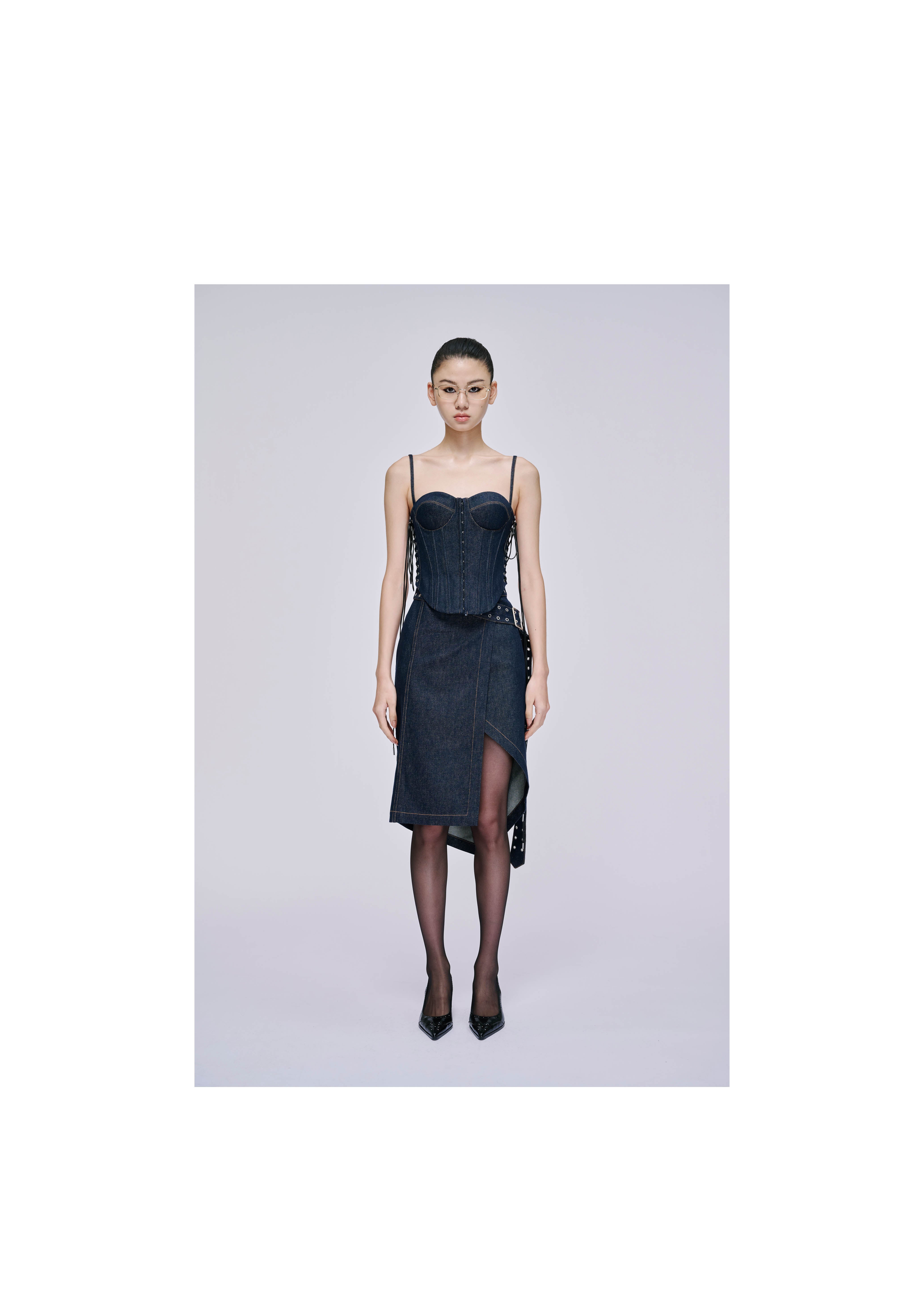 Demin Lace-Up Corset Top | Markgong