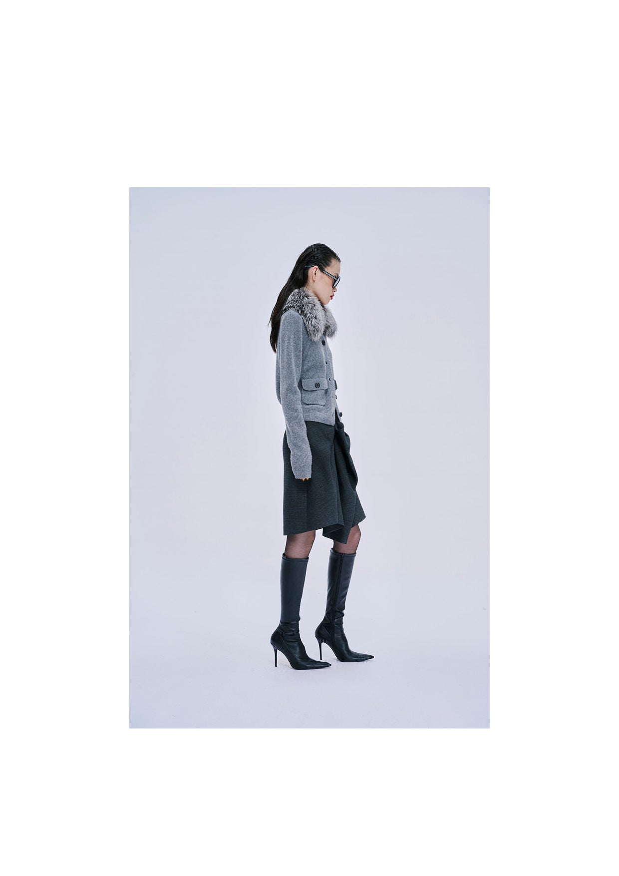 Gray Bow Skirt