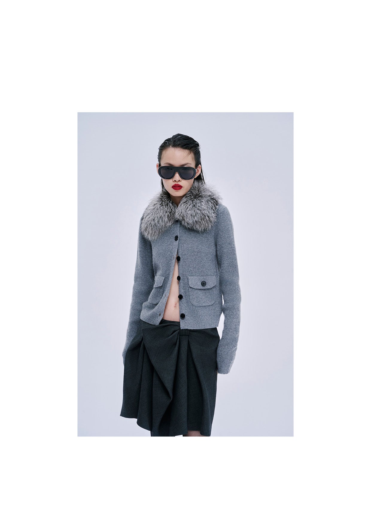 Gray Bow Skirt
